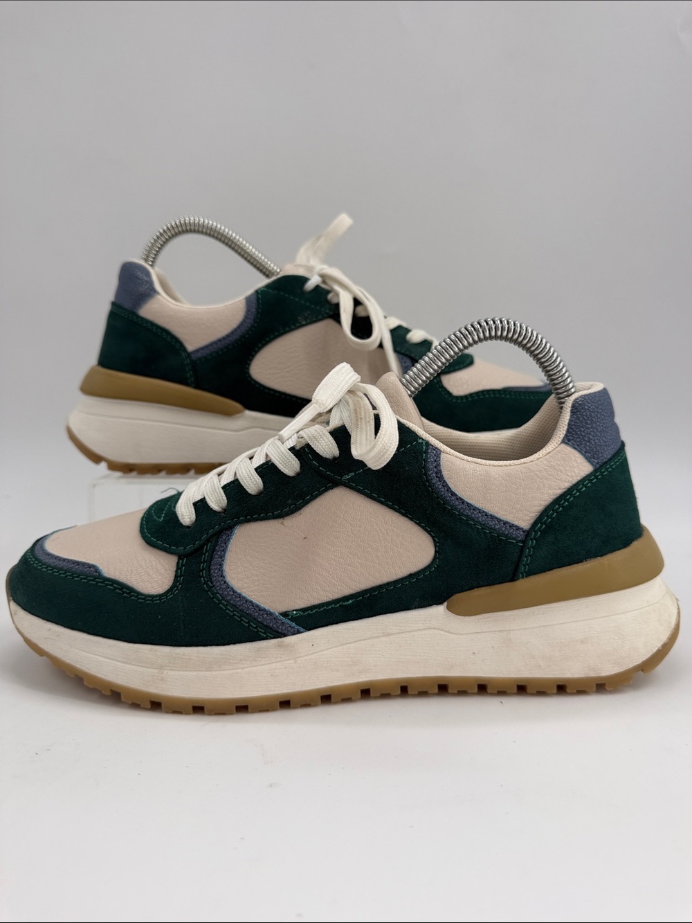 Fabletics "The Colourblock Trainers" Malachite Leather / Suede Women's Size 8.0